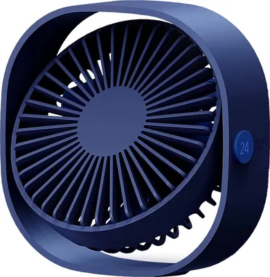 Produktbild von OKWISH Mini Ventilator, USB Ventilator, Ventilator mit Akku, 3 Geschwindigkeiten 360° Drehung, 4.8in, für Zuhause, Büro, Outdoor, Reisen, Blau