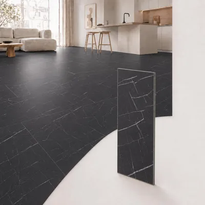 Produktbild von SPC Klick Vinylboden 4 mm wasserfest 60 x 30 cm – Designboden in Marmor-, Beton- und Terrazzooptik für Bad und Küche, KI-generiertes Bild