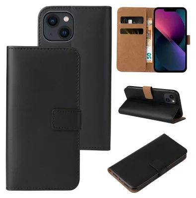 Produktbild von Handy Hülle für Apple iPhone 14 Klapphülle Bookcase Flip Cover Handy Tasche Etui Farbe: Schwarz