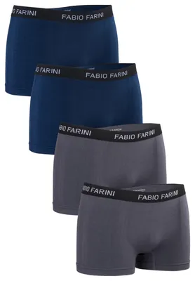 Produktbild von Fabio Farini - 4 Stück Herren Unterhosen - Männer Retroshorts aus weicher Microfaser im sportlichen Look mit Logoschriftzug