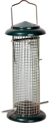 Produktbild von Vogelfutterspender Vogelfuttersäule Futtersilo - Metall - Ø 9,5 x 23 cm - Grün - Für Garten und Balkon