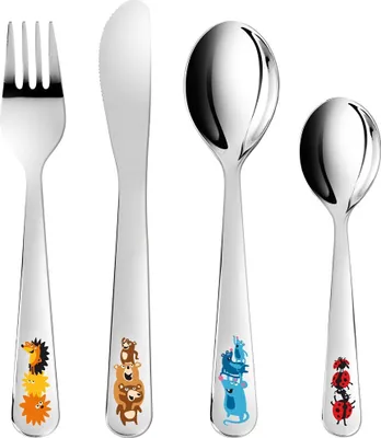 Produktbild von Tescoma Kinderbesteck BAMBINI, lustige Tiere, 4 St.