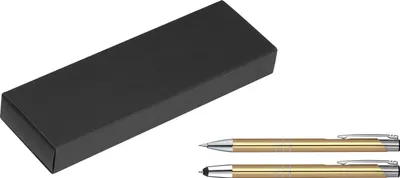 Produktbild von Metall Schreibset / Touchpen Kugelschreiber + Druckbleistift / Farbe: gold