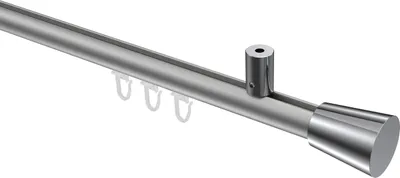Produktbild von Interdeco Innenlaufstange / Gardinenstange mit Innenlauf Silbergrau / Chrom, Typ Sonius Sitra (Konus) Deckenmontage, 20 mm Ø 1-läufig, 220 cm