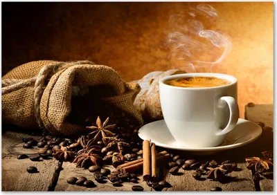 Produktbild von Tulup® Glas-Bild - 100 x 70 - Wandbild aus Glas - Wandkunst - Wandbild hinter gehärtetem Sicherheitsglas - Essen & Getränke - Kaffee Gewürze - Braun