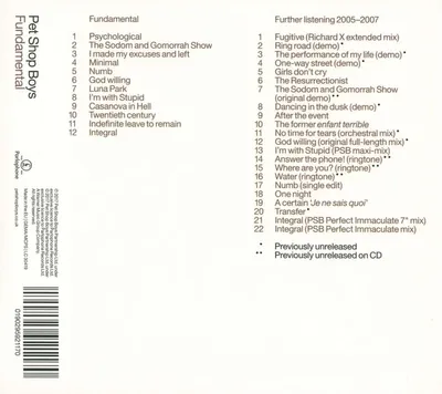 Produktbild von Pet Shop Boys-Fundamental:Further Listening 2005-2