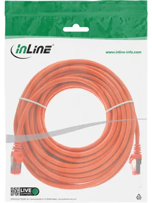 Produktbild von InLine Patchkabel, S/FTP (PiMf), Cat.6, 250MHz, PVC, Kupfer, orange, 25m, 25 m, Cat6, S/FTP (S-STP), RJ-45, RJ-45, Orange