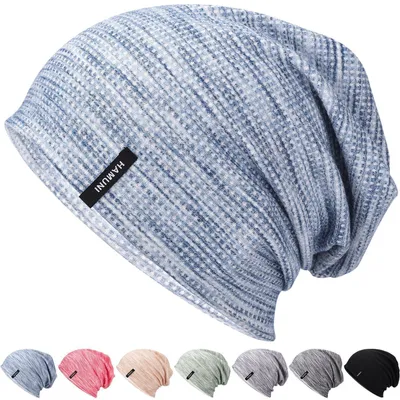 Zdjęcie produktu dla Czapka Slouch Beanie, damska i męska, lekka, wiatroodporna, oddychająca, kolor niebieski