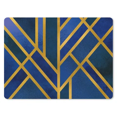 Produktbild von MuchoWow® Mauspad Mousepad Gold - Blau - Muster - Luxus 40x30 cm - Mousepads - Maus Mat - Pad - Mausunterlage - Anti Rutsch
