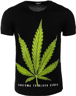 Produktbild von Brandneu Designer T-Shirt CARISMA Schwarz Hanfblatt-Print CRM4511 M