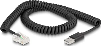 Produktbild von Delock RJ50 zu USB 2.0 Typ-A Barcode Scanner Spiralkabel 2 m