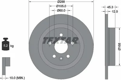 Produktbild von 2x TEXTAR Bremsscheibe 92275203 für OPEL Astra K Sports Tourer (B16) 45 3mm