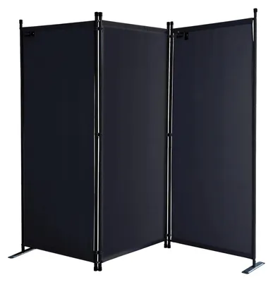 Immagine prodotto di Paravento divisorio 3 pannelli - 170 x 165 cm - Nero - Opaco - Resistente alle intemperie