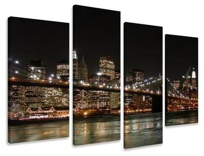 Obrázek produktu pro Obraz na plátně New York Skyline 4-dílný 130x80 cm