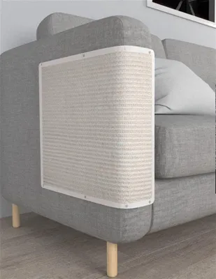 Obrázek produktu pro Přírodní rohož proti poškrábání pro kočky, bílá, 50 x 40 cm, do interiéru