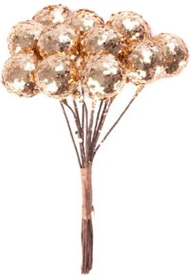 Produktbild von Weihnachtszweig MAGICHOME, Beeren, golden, 9 cm