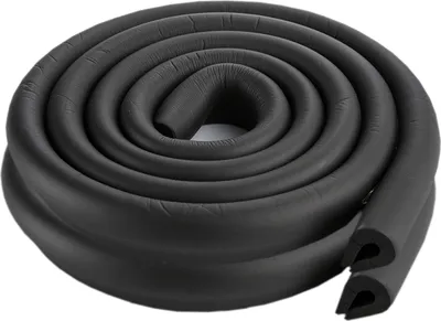 Image de (pack de 2) 2 mètres de protection de bord de table en verre de type U pour bébé Protection des tout-petits Épaissir Protictive Soft Bande non toxique, Noir