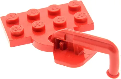 Produktbild von 1x Lego Kupplung Platte 2x4 rot modifiziert offen Haken Lok Zug Anhänger 737bc01