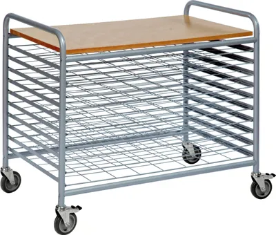 Produktbild von Kongamek Trockenwagen in grau 955x600x845mm mit 10 Böden