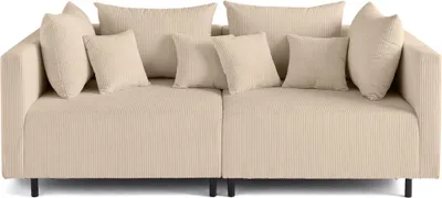 Image de Lisa Design Edinburg - canapé modulable 2 places - en velours côtelé , Beige