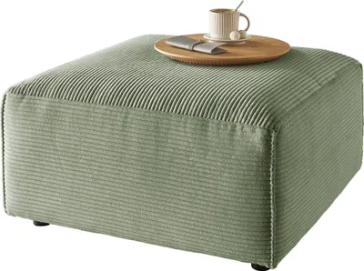 Produktbild von KAWOLA Hocker RANI Polsterhocker Cord olivgrün