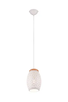Produktbild von Pendelleuchte, einflammig, Höhe anpassbar, mit Holzakzenten, 150 cm Höhe, Deckenmontage, weiß, lightling Bill
