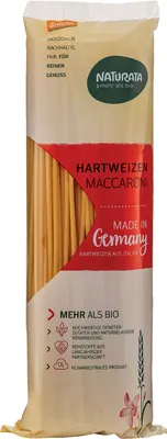Produktbild von Naturata Hartweizen Maccaroni, hell, lang, demeter 500g