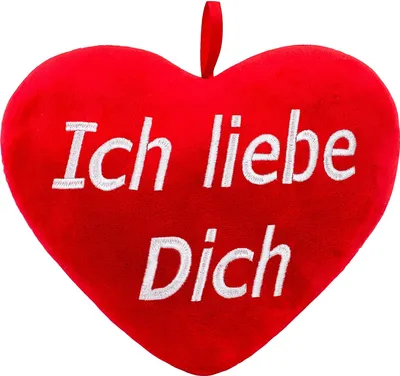 Immagine prodotto di BRUBAKER Cuscino di peluche a forma di cuore - Ti amo - Rosso 32 cm - Cuscino a cuore ricamato