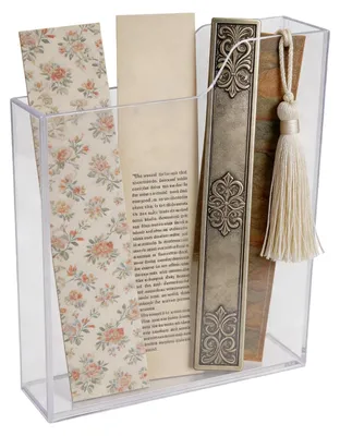 Lesezeichenhalter aus transparentem PS, 15x4x18 cm