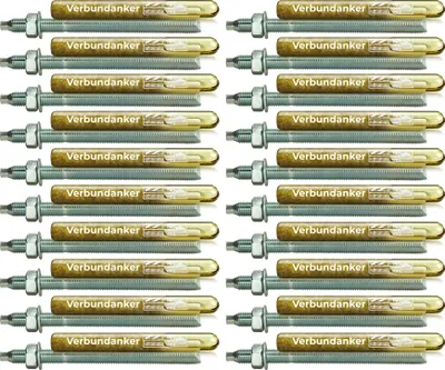Produktbild von Isolbau Verbundanker Set - Verbundankerpatrone styrolfrei V08 + Ankerstange verzinkt M8 x 110 - ETA/ETAG Zulassung - 20 Stück