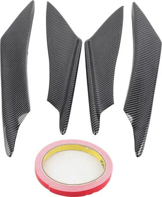 Produktbild von 4pcs Universal Carbonfaserauton Körperspoiler Front Stoßstange Lippensplitter Flossen Trim
