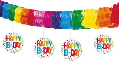 Produktbild von Folat Girlande Regenbogenfarben 4m für Geburtstagsparty, einfach anzubringen