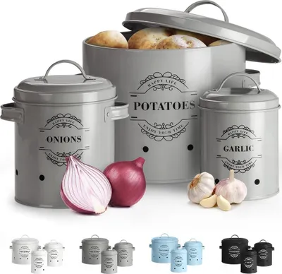 Image de Pot à ail - Pot à oignons - Pot de conservation de l'ail