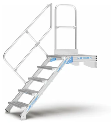 Produktbild von ZARGES LM-Treppe mit Plattform 60° 11 Stufen, 600 mm breit, Höhe 2.75 m