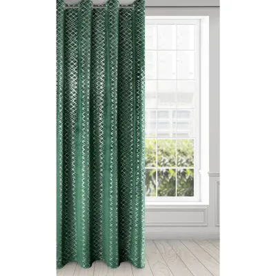 Image de Design 91 Cintre 140x250 Moly vert argent velours prêt pour œillets