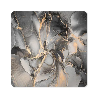 Obrázok produktu pre Podložka pod myš - Sivá - luxusná - zlatá - mramorová - 30x30cm - Rohožka pod myš