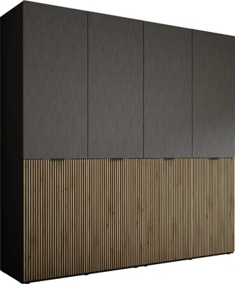 Produktbild von Kleiderschrank, Graphitschwarz / Wotan-Eiche, 2 x 100 x 200 x 51 cm