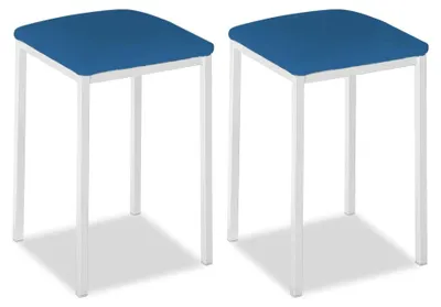 Productafbeelding van ASTIMESA metalen keukelstoel met open rugleuning, blauw, 35 x 35 x 45 cm