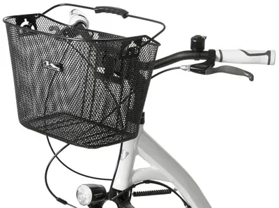 Immagine prodotto di M-WAVE cestino da manubrio per bicicletta ruota anteriore nero con supporto a clip nero