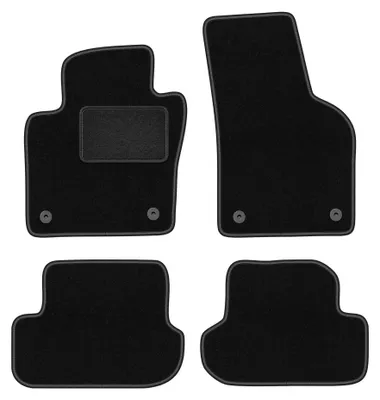Produktbild von Velours-Fußmatten für Volkswagen Beetle 2012-2019 (Cabrio/Coupé) – 4-tlg, Schwarz, passgenau – Wielganizator LUX