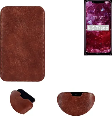 Produktbild von K-S-Trade Schutzhülle Handyhülle kompatibel mit Nokia 8.1 Handytasche Kunstleder Sleeve in braun