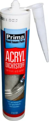 Produktbild von 310 ml Prima Acryl Dichtstoff Weiß Fugenmasse Innen Außen Haftend Fußboden Holz