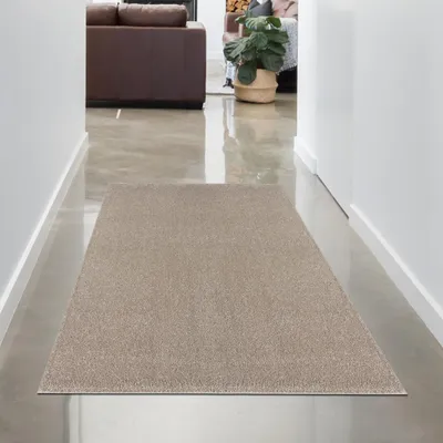 Produktbild von Teppich für Diele & Flur – langlebig – Unifarbe in beige Größe - 80 x 150 cm