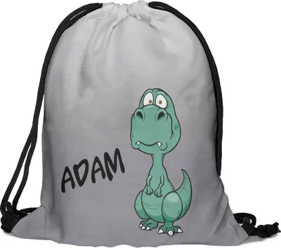 Produktbild von Kinder Turnbeutel mit Namen Beutel Fullprint Tasche Gymsac Jutebeutel Print Bag Fitness Dino 2 [010]