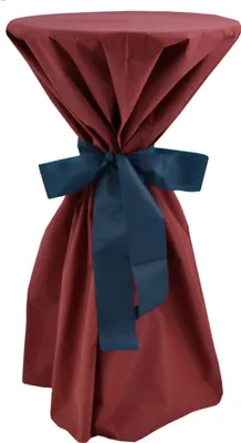Produktbild von Sensalux Stehtischüberwurf: Bordeaux, Schleifenband: Blau