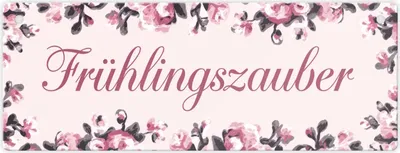 Produktbild von Frühlingszauber Rosa Blumen Metallschild