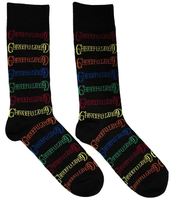 Produktbild von The Grateful Dead Coloured Logos Pattern Black 39-45 Socken