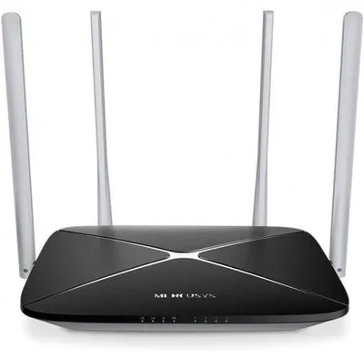 Produktbild von Mercusys AC12, Wi-Fi 5 (802.11ac), Dual-Band (2,4 GHz/5 GHz), Ethernet/LAN, Schwarz, Tabletop-Router