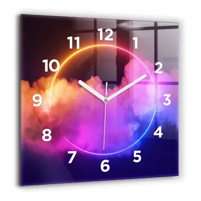 Produktbild von Wallfluent Große Wanduhr – Stilles Quarzuhrwerk - Uhr Dekoration Wohnzimmer Schlafzimmer Küche - Zifferblatt - weiße Zeiger - 60 cm - 3D-Rauch abstrakt