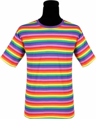 Produktbild von T2595-9900-XL bunt Damen-Herren Kurzarm Ringelhemd Rainbow Clown Gr.XL